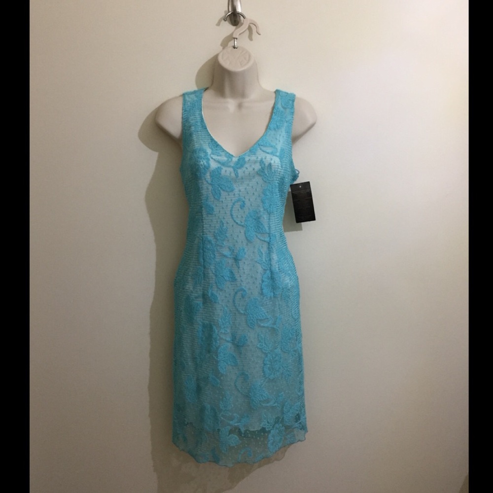 NWT Blue Lace Slip-On Dress